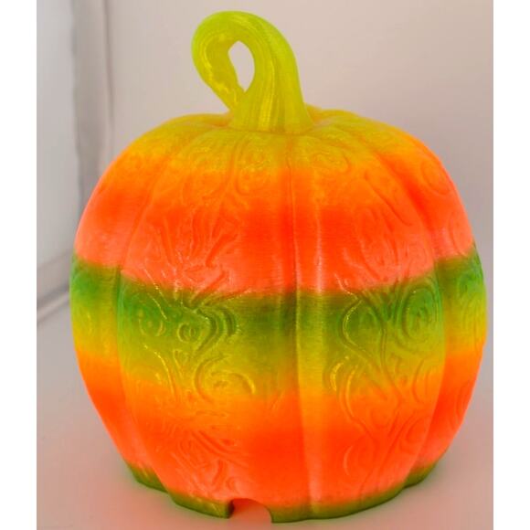 🎃 3D Printed Skull Pumpkin – Neon Glow Halloween Decoration colorful sparkly - Picture 5 of 7